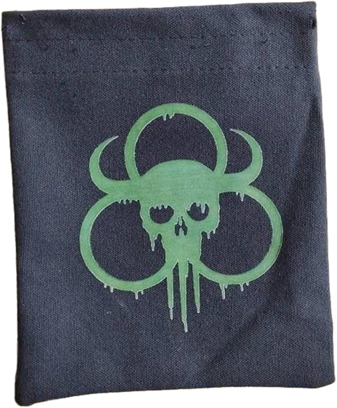 Disease and Plague Hip-Clip dice bag, plague icon on heavy cotton with a drawstring top and S-clip carabiner