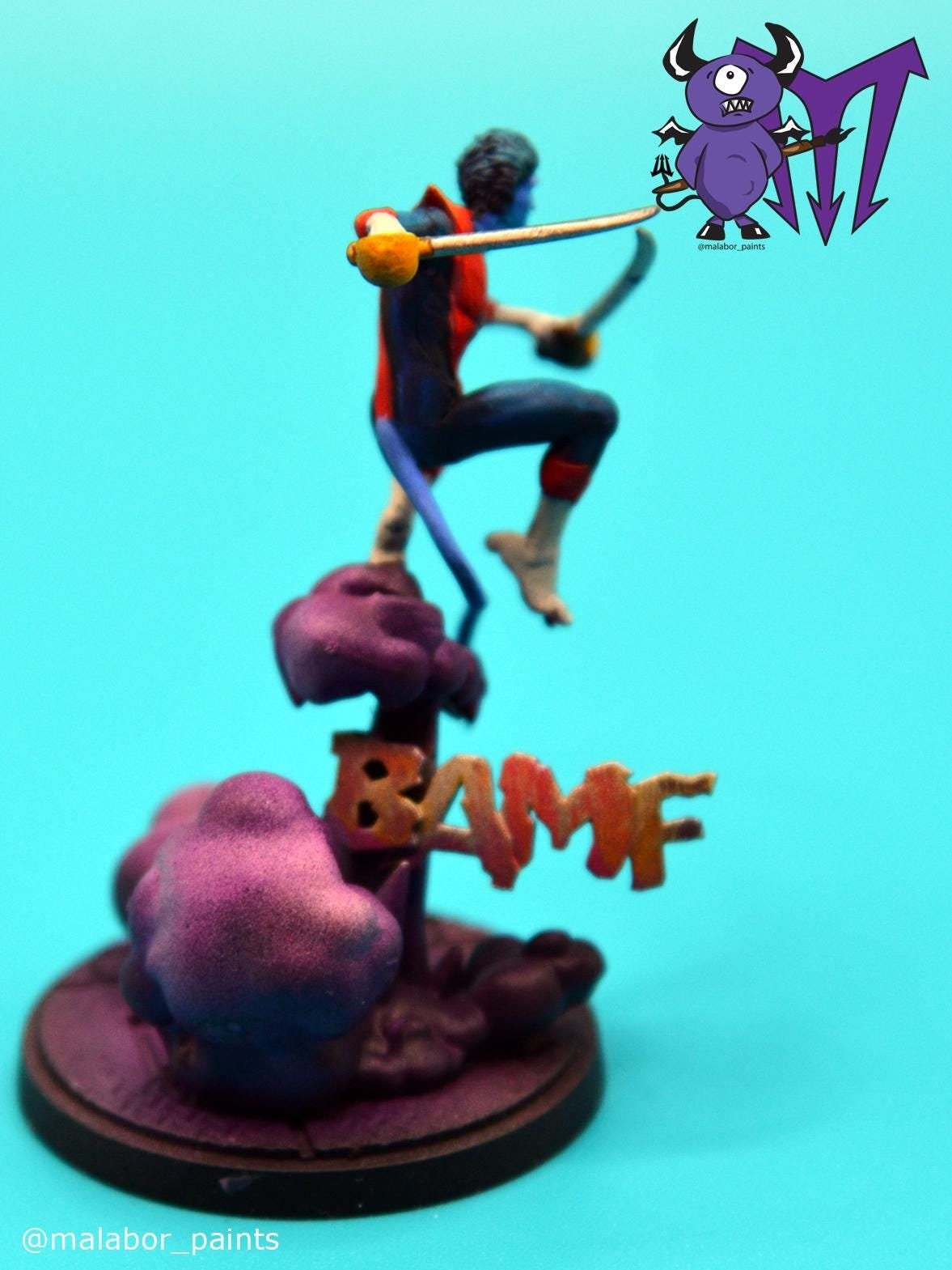 Fully painted Marvel Crisis Protocol: Bishop & Nightcrawler by Malabor Paints