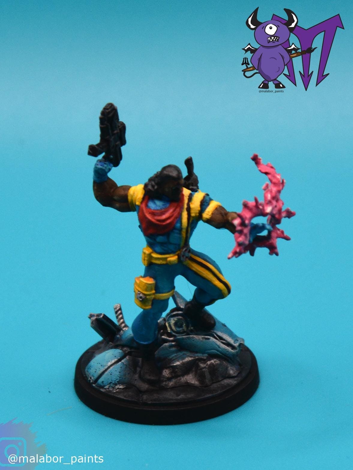 Fully painted Marvel Crisis Protocol: Bishop & Nightcrawler by Malabor Paints