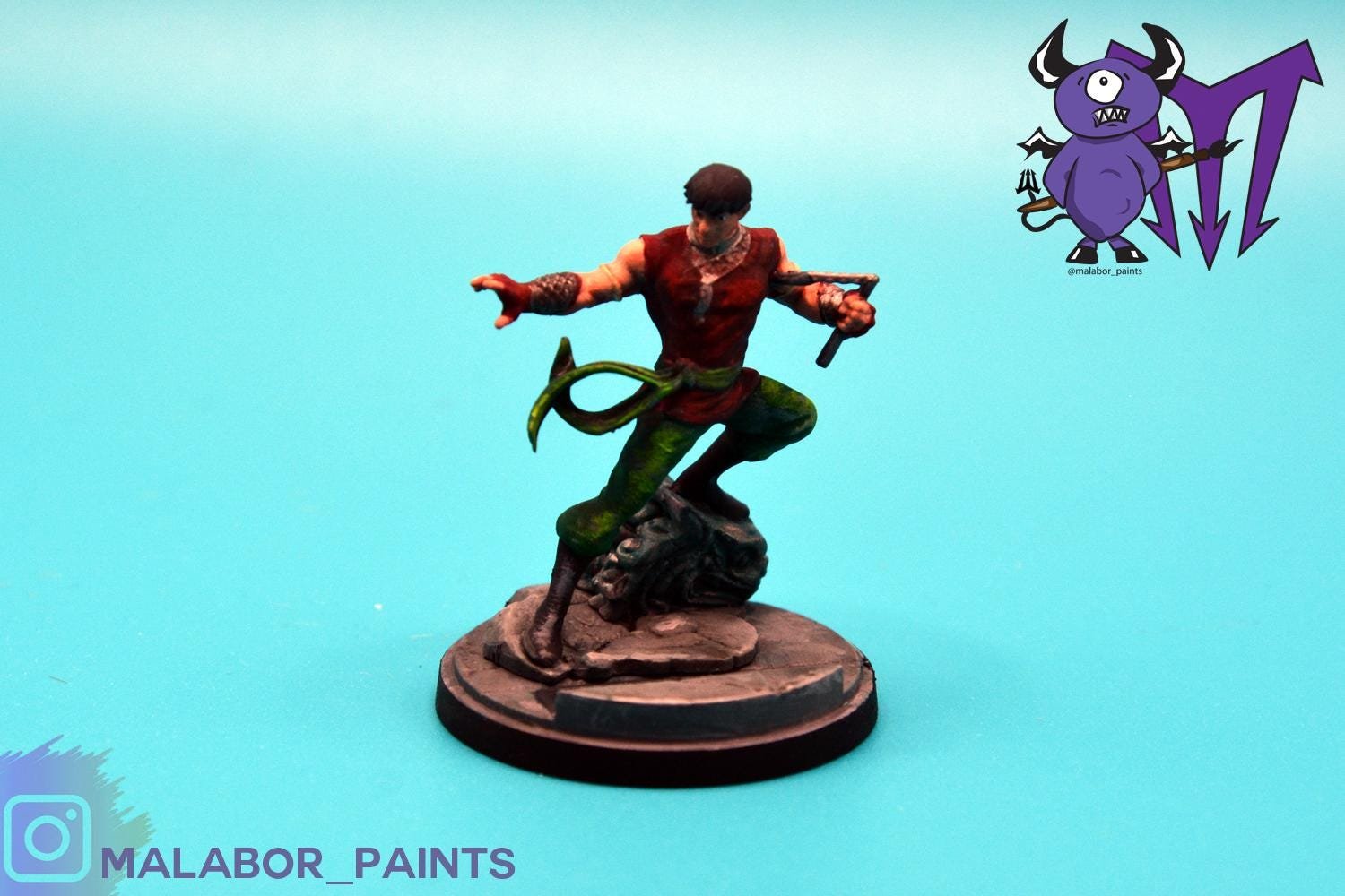Fully painted Marvel Crisis Protocol: Shang Chi & Silver Sable by Malabor Paints