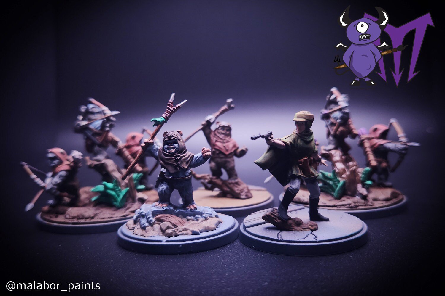 Fully painted Star Wars: Shatterpoint - Ee Chee Wa Maa! Squad Pack by Malabor Paints