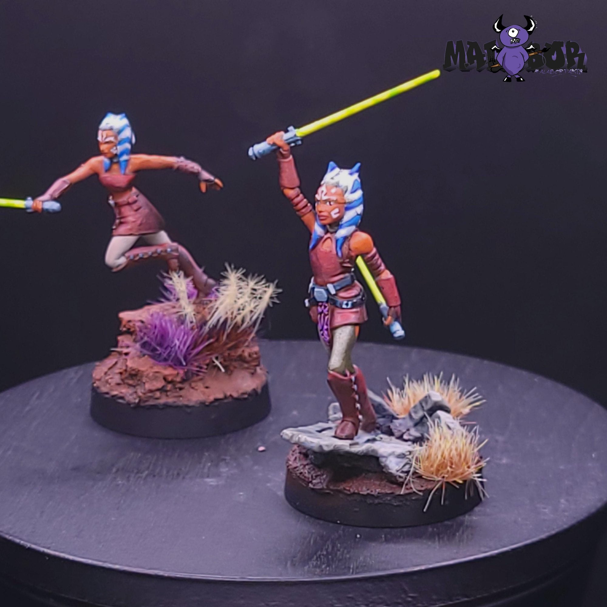 Fully painted Star Wars Legion: Commander & Padawan Ahsoka Tano by Malabor Paints
