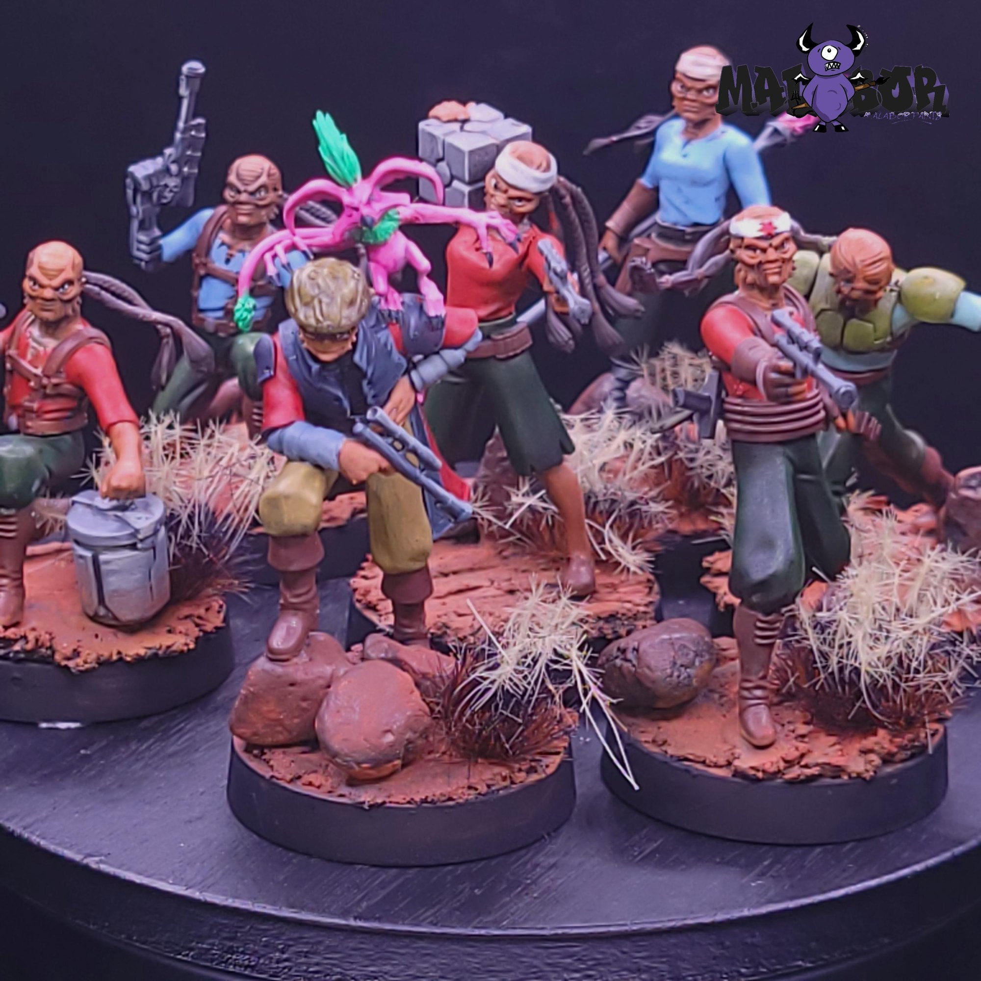 Fully painted Star Wars Legion: Hondo Ohnaka & Weequay Pirates by Malabor Paints