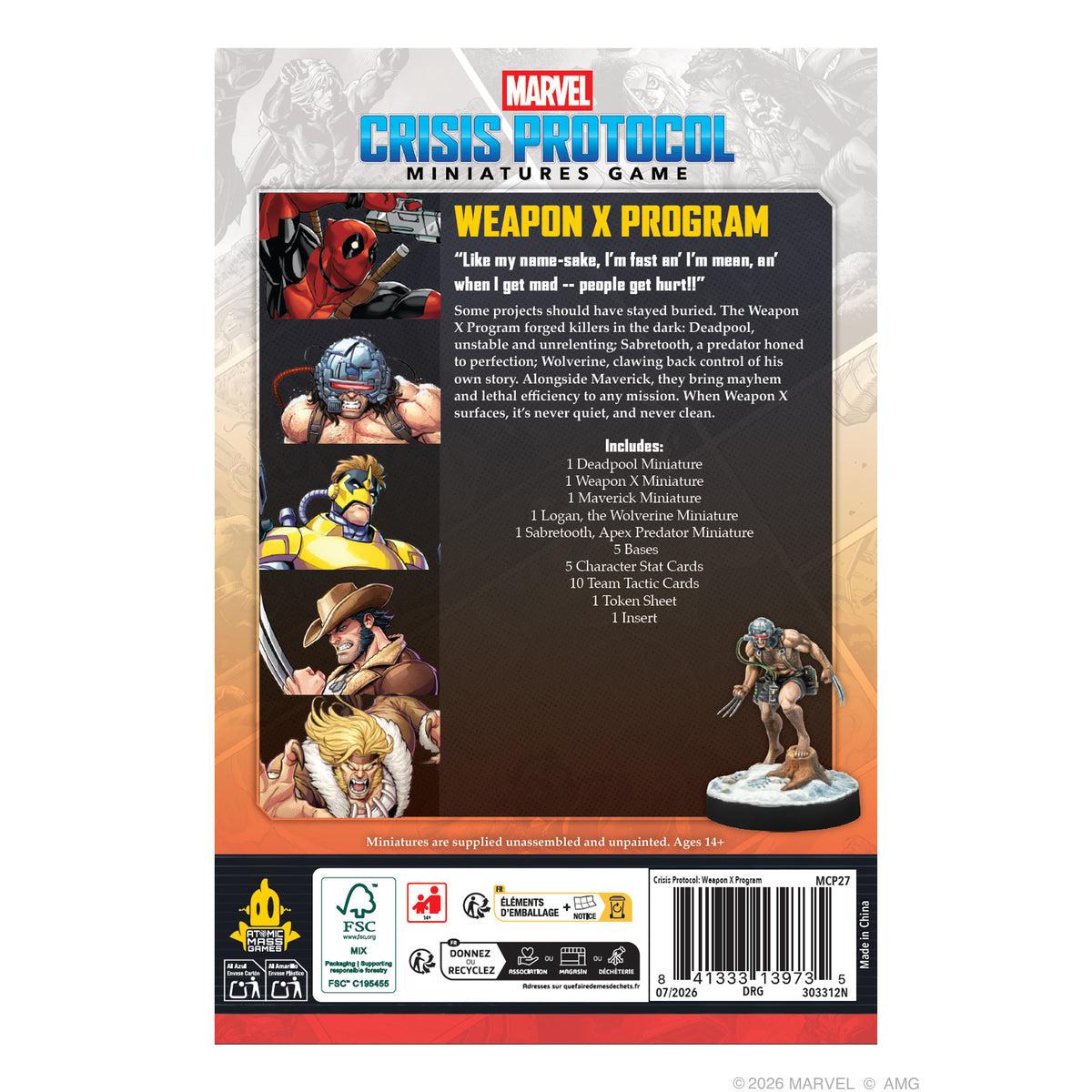 Marvel Crisis Protocol: Weapon X Affiliation Pack