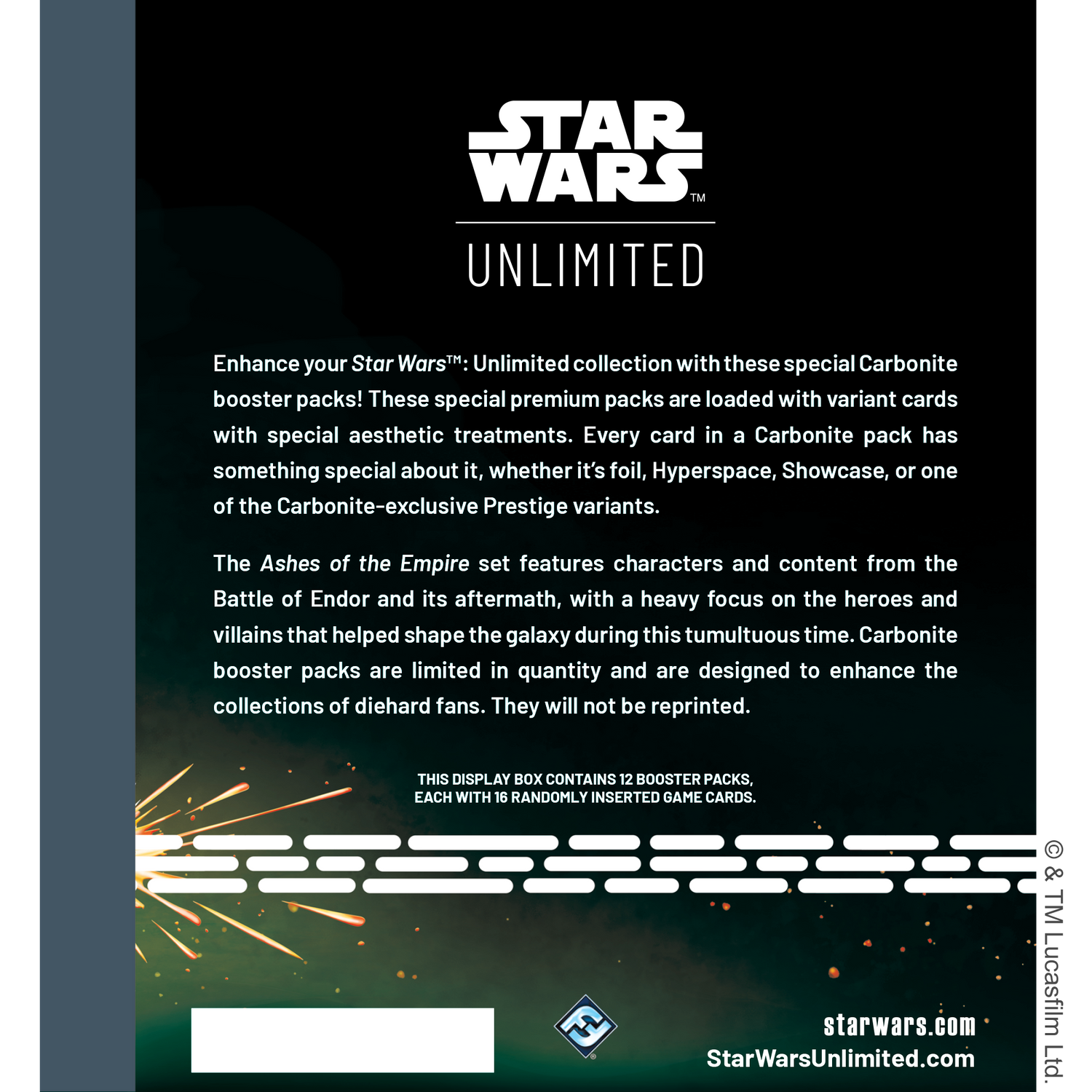 Star Wars Unlimited: Ashes of the Empire - Carbonite Booster Display