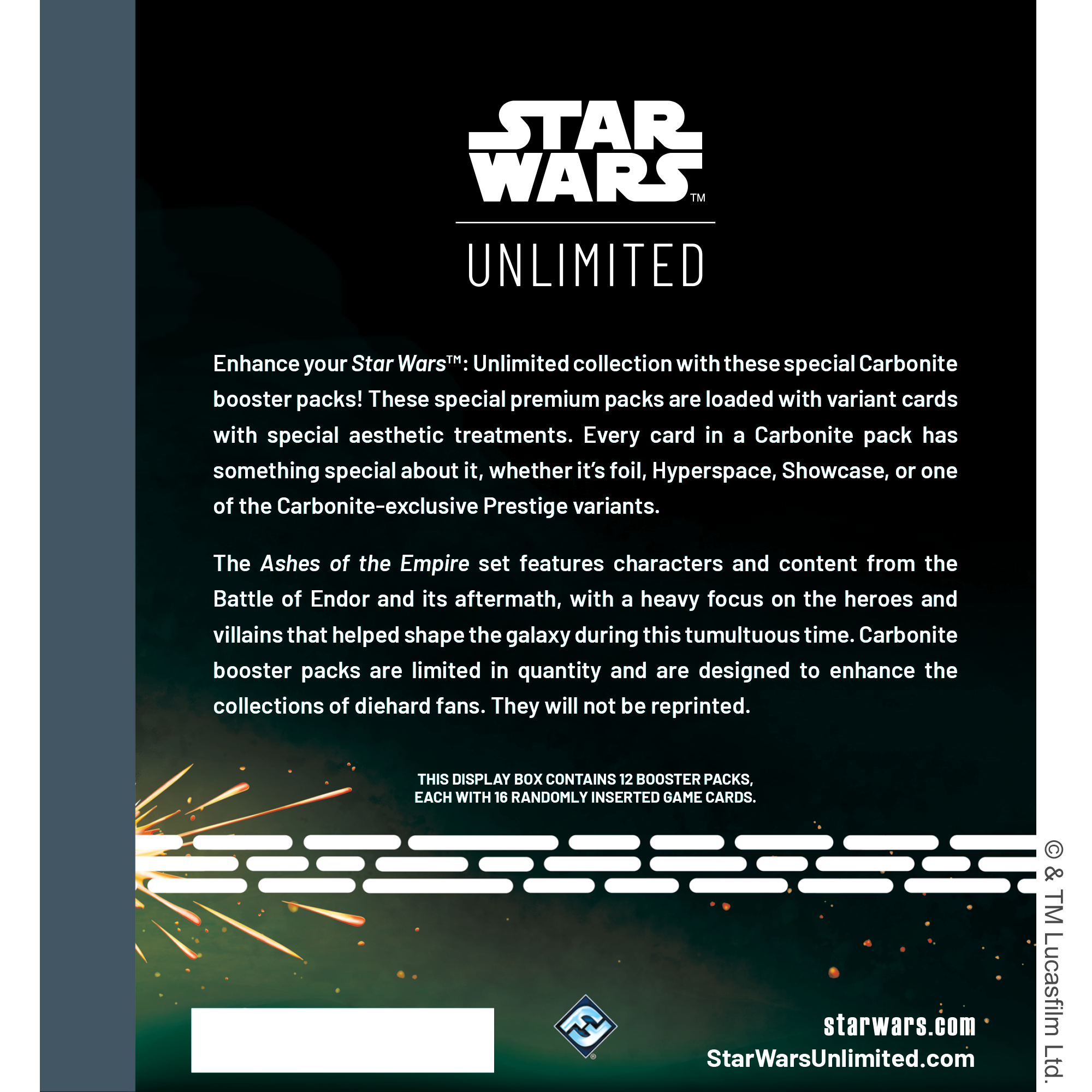 Star Wars Unlimited: Ashes of the Empire - Carbonite Booster Display