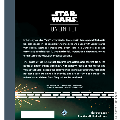 Star Wars Unlimited: Ashes of the Empire - Carbonite Booster Display