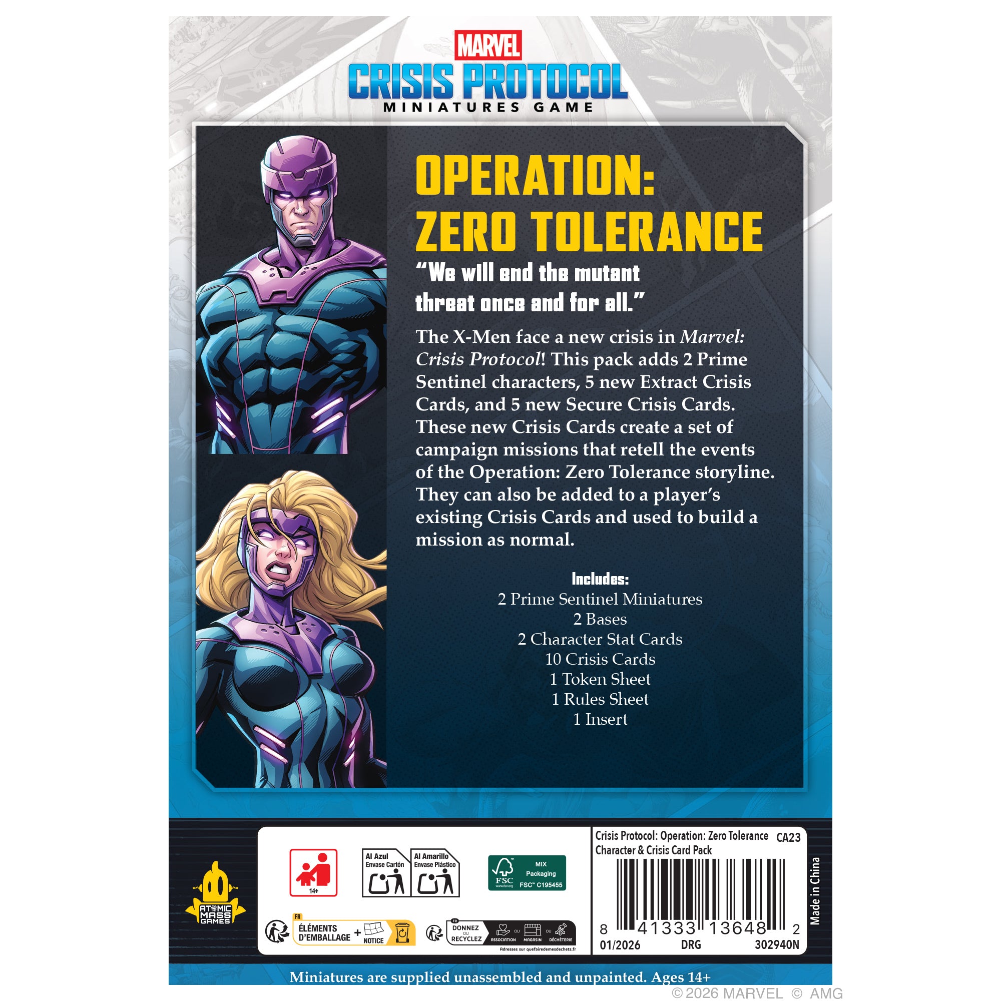 Marvel Crisis Protocol: Operation - Zero Tolerance Character &amp; Crisis Card Pack