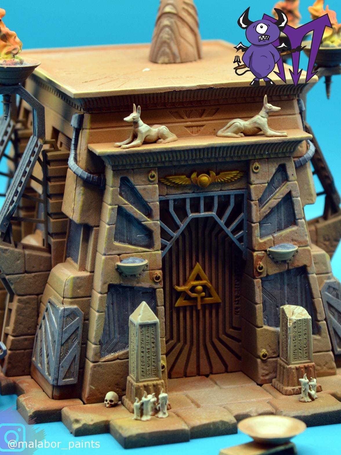 Fully painted Marvel Crisis Protocol: Shrine to En Sabah Nur Terrain Pack by Malabor Paints