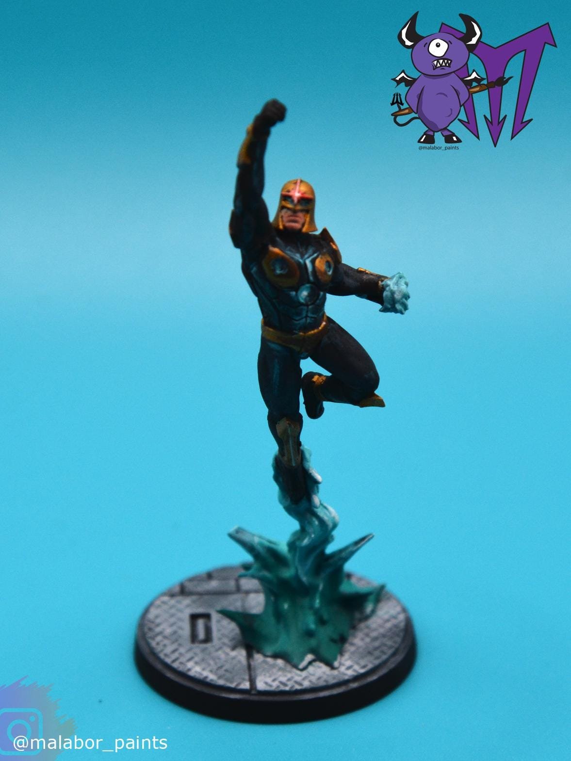 Fully painted Marvel Crisis Protocol: Yondu &amp; Nova by Malabor Paints