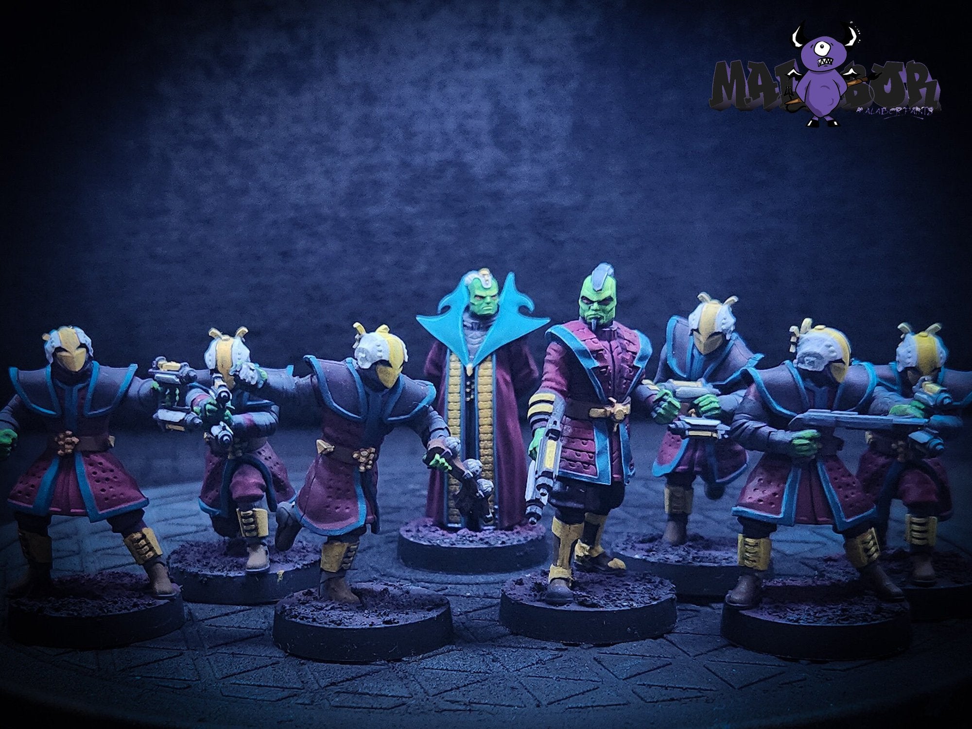 Fully painted Star Wars Legion: Black Sun Enforcers by Malabor Paints
