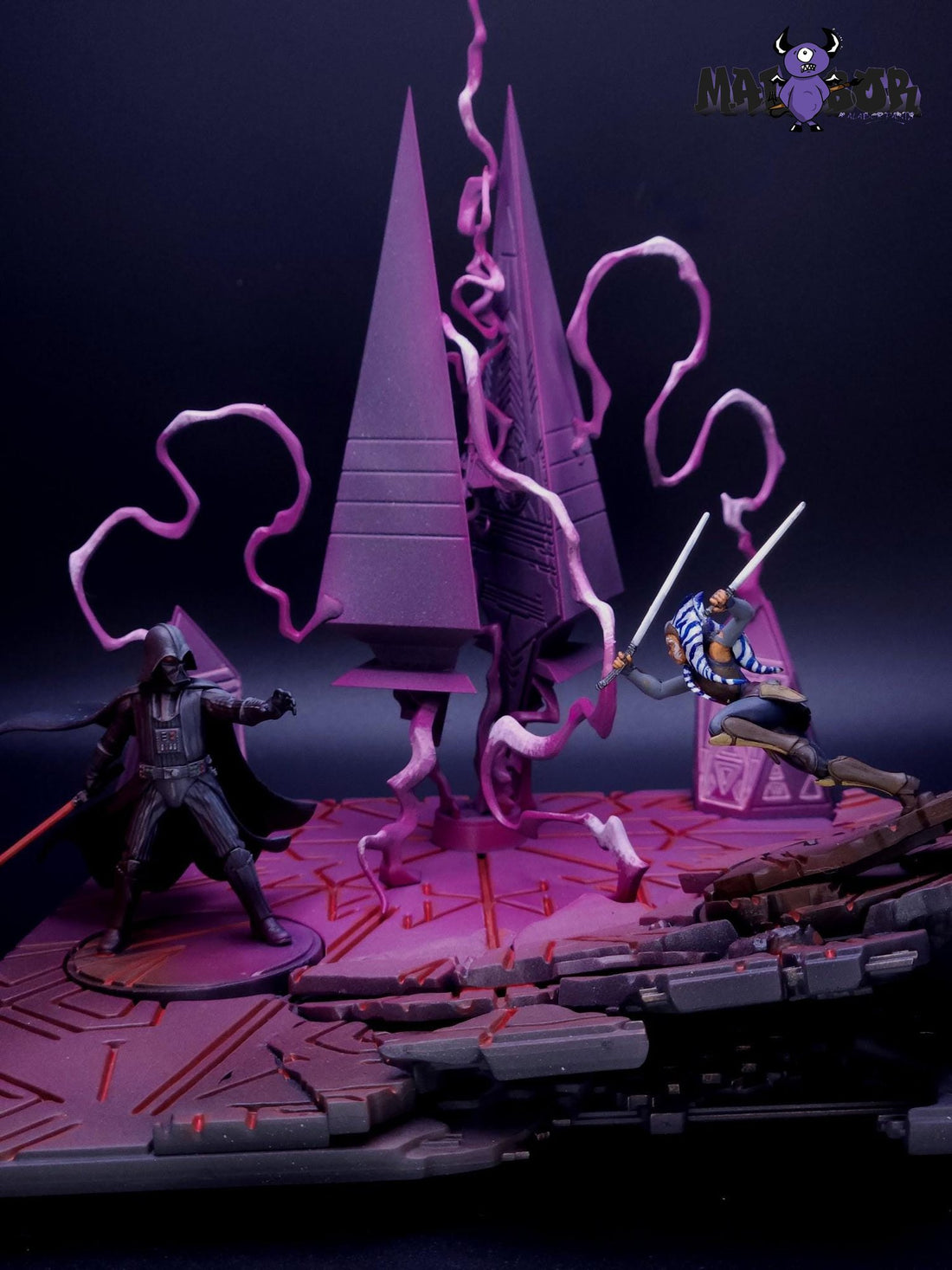 Fully painted Star Wars Shatterpoint: I Am No Jedi Duel Pack by Malabor Paints
