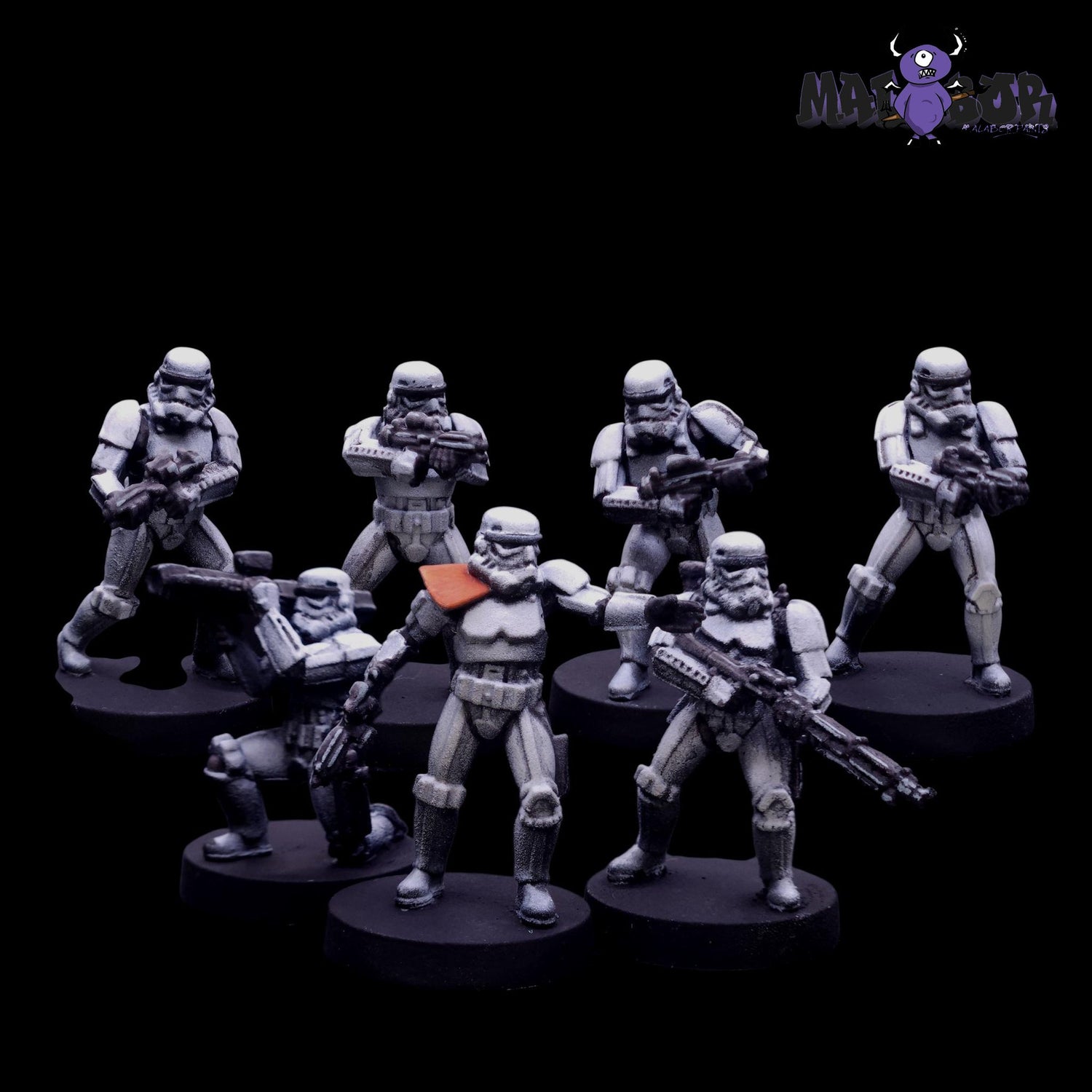 Fully painted Star Wars Legion: Stormtroopers by Malabor Paints