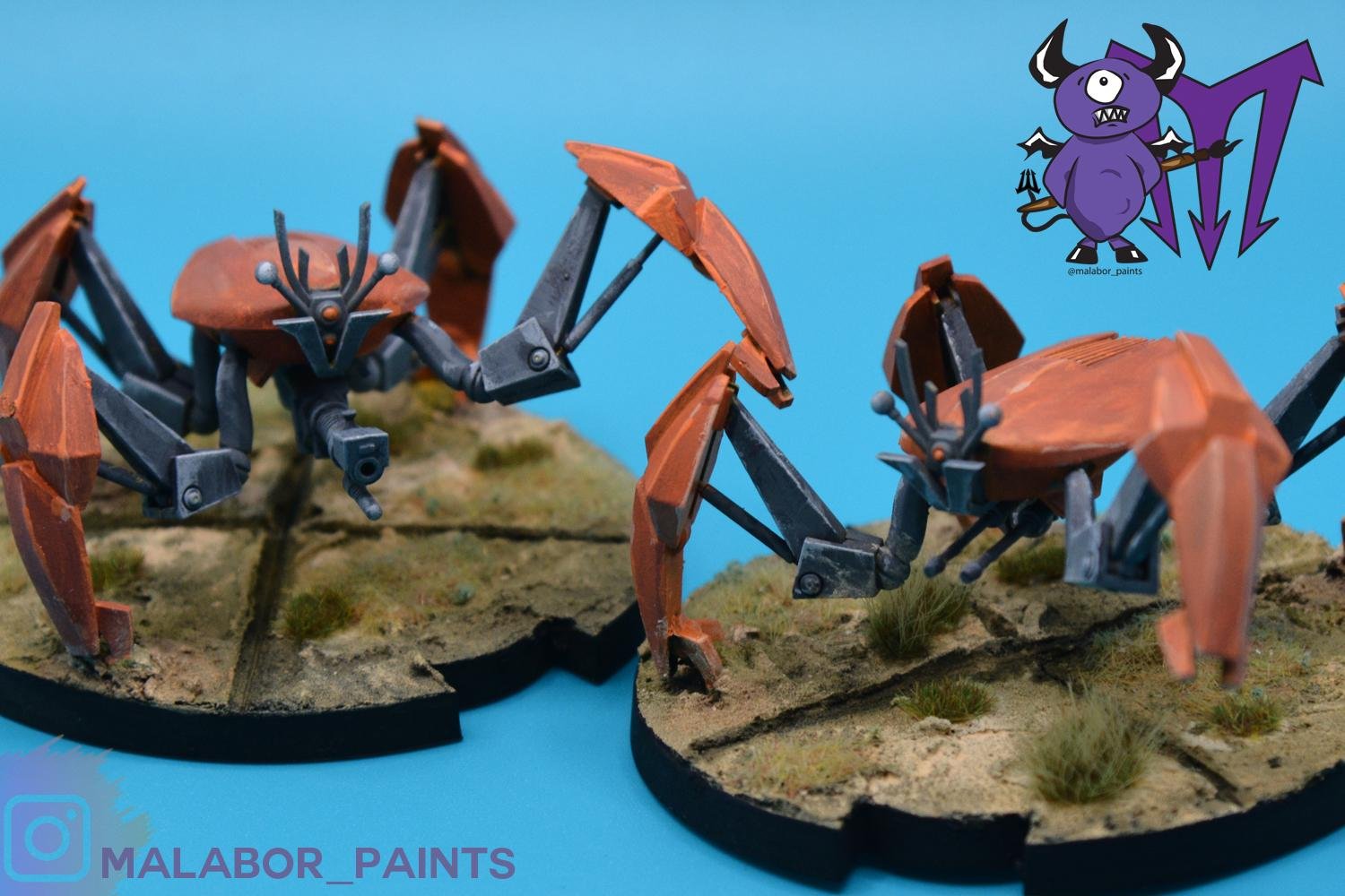Fully painted Star Wars Legion: LM-432 Crab Droid Unit Expansion by Malabor Paints