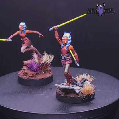 Fully painted Star Wars Legion: Commander &amp; Padawan Ahsoka Tano by Malabor Paints