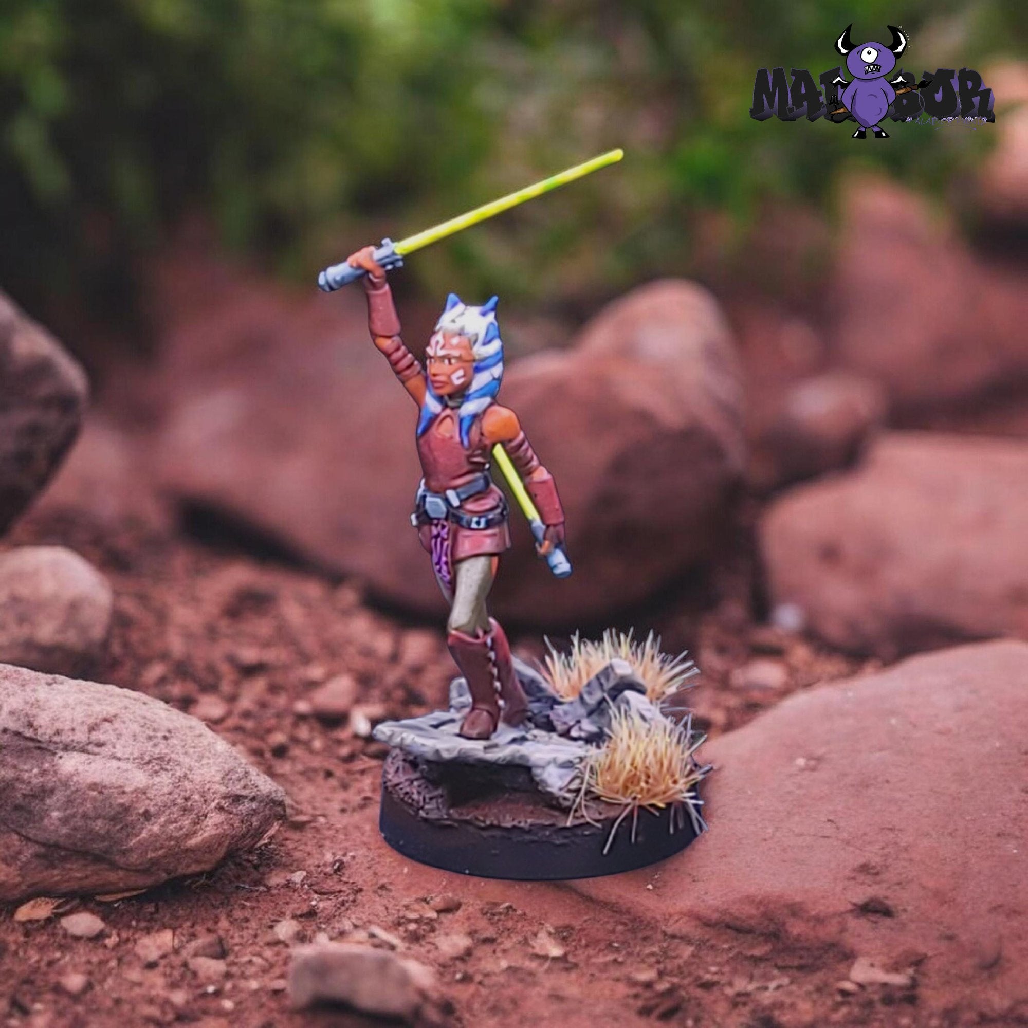 Fully painted Star Wars Legion: Commander &amp; Padawan Ahsoka Tano by Malabor Paints