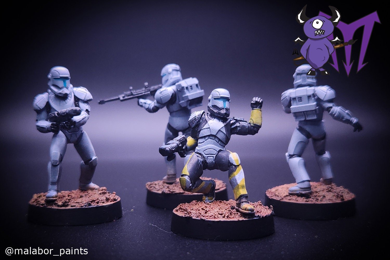 Fully painted Star Wars Legion: Republic Clone Commandos by Malabor Paints