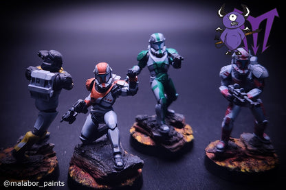Fully painted Star Wars Legion: Republic Clone Commandos by Malabor Paints