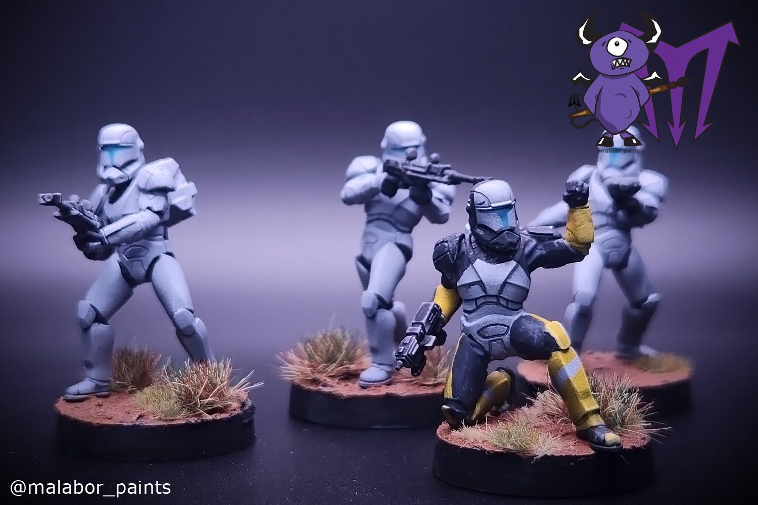 Fully painted Star Wars Legion: Republic Clone Commandos by Malabor Paints
