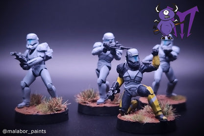 Fully painted Star Wars Legion: Republic Clone Commandos by Malabor Paints