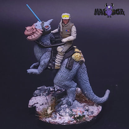 Fully painted Star Wars Legion: Captain Solo &amp; Commander Skywalker on Tauntauns by Malabor Paints