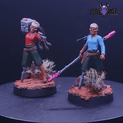 Fully painted Star Wars Legion: Hondo Ohnaka &amp; Weequay Pirates by Malabor Paints