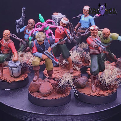 Fully painted Star Wars Legion: Hondo Ohnaka &amp; Weequay Pirates by Malabor Paints