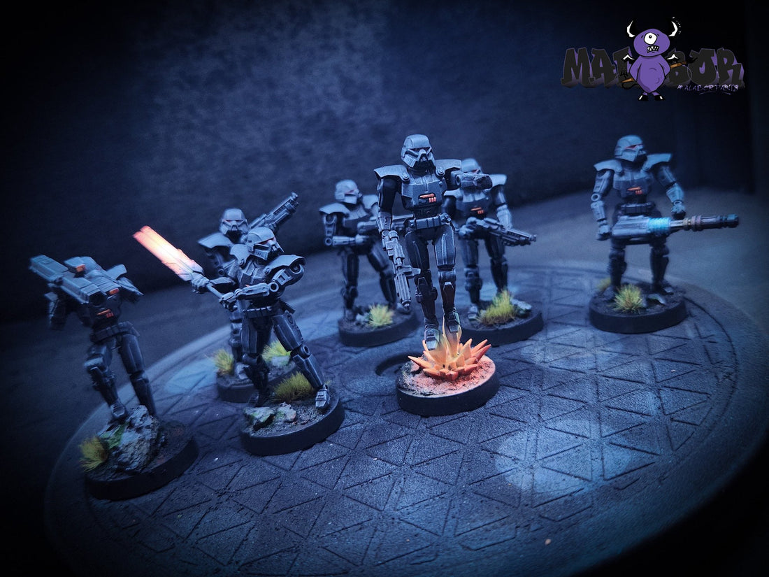 Fully painted Star Wars Legion: Dark Troopers by Malabor Paints