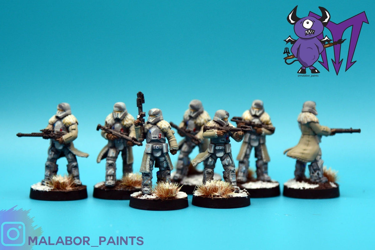 Fully painted Star Wars Legion: Range Troopers by Malabor Paints
