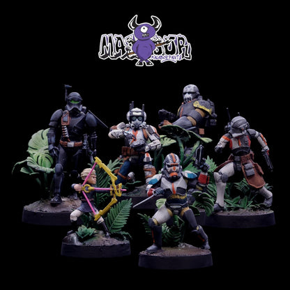 Fully painted Star Wars Legion: Bad Batch by Malabor Paints