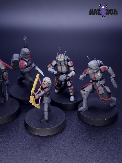 Fully painted Star Wars Legion: Bad Batch by Malabor Paints