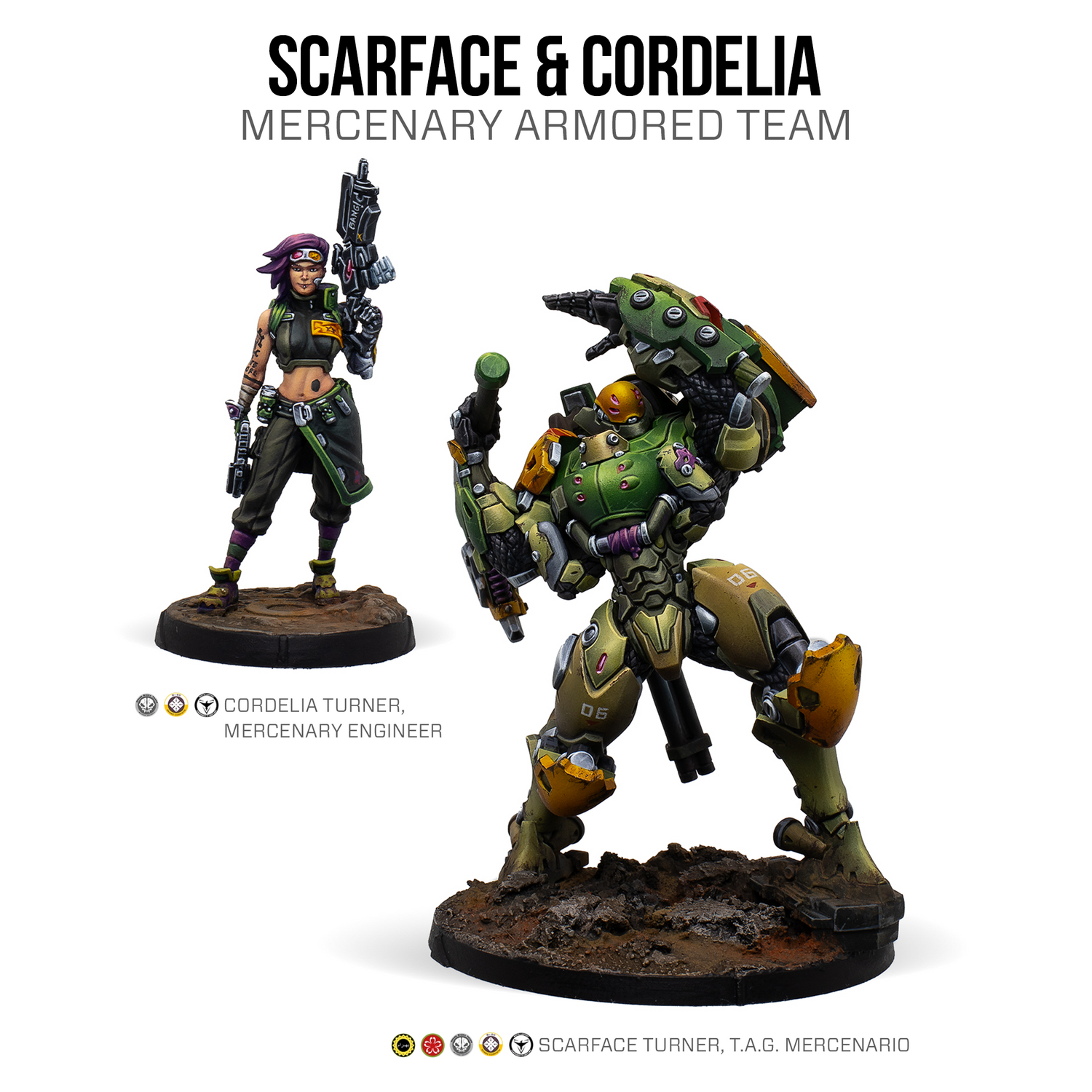 Infinity: Scarface &amp; Cordelia. Mercenary Armored Team