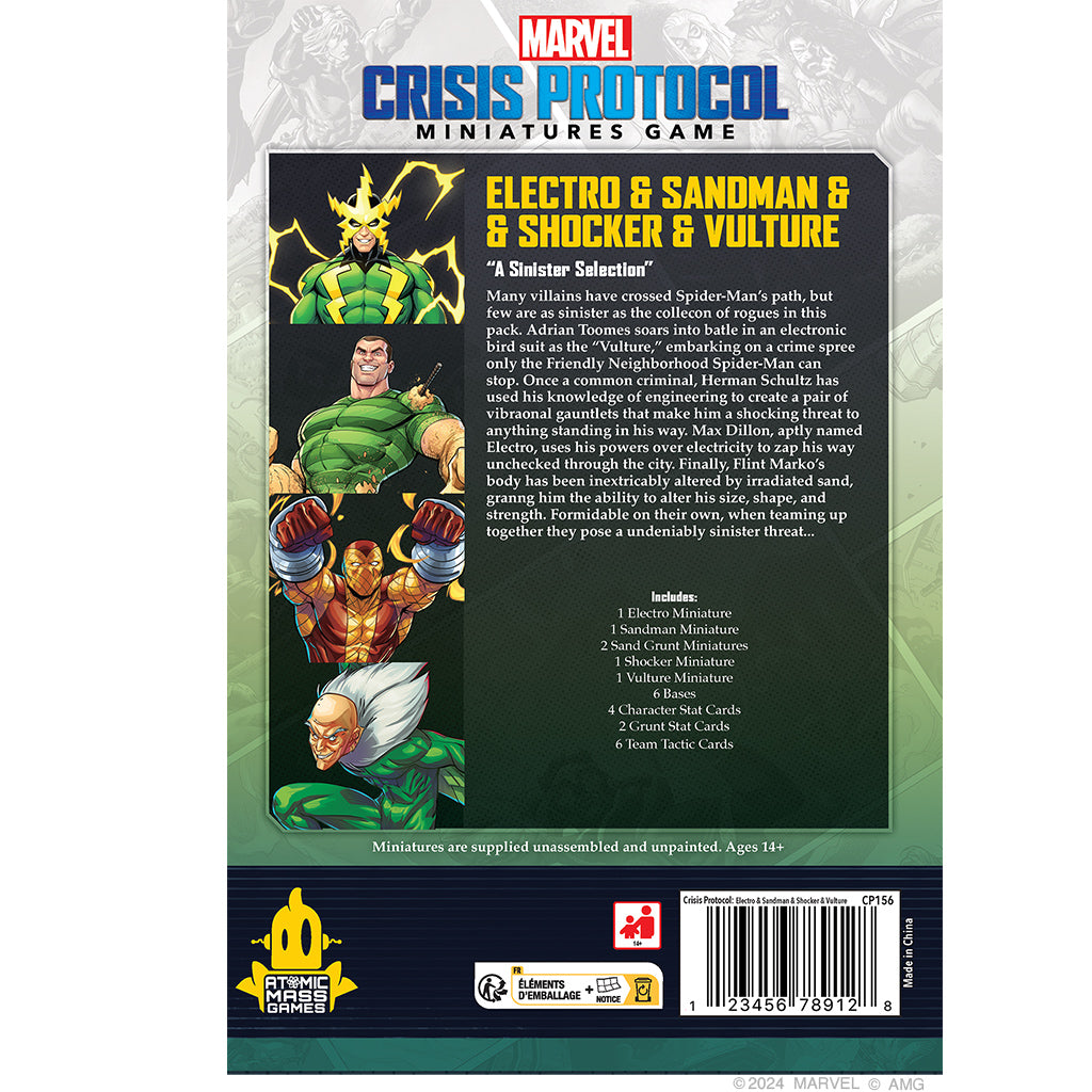 Marvel Crisis Protocol: Electro &amp; Sandman &amp; Shocker &amp; Vulture