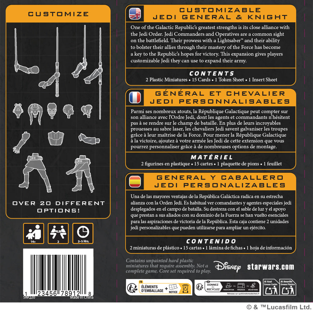 Star Wars: Legion - Customizable Jedi General and Knight